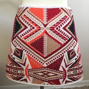 Topshop Embroidered Jacquard Skirt